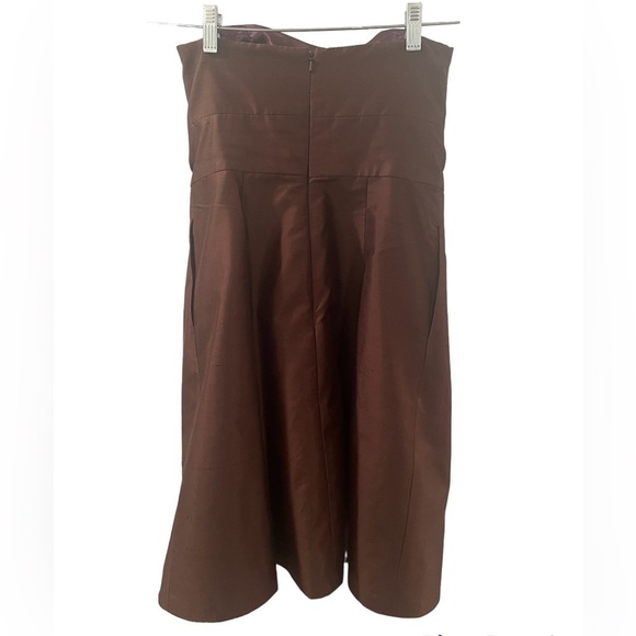 Jenny Yoo size 2 100% silk brown strapless mini dress for prom or bridesmaids - Picture 3 of 7